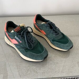 Autry Women's Stylish Green and Pink Sneakers